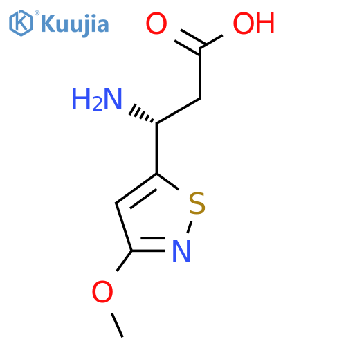 (3R)-3-amino-3-(3-methoxy-1,2-thiazol-5-yl)propanoic acid structure
