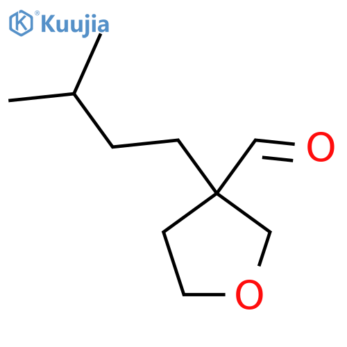 3-(3-methylbutyl)oxolane-3-carbaldehyde structure