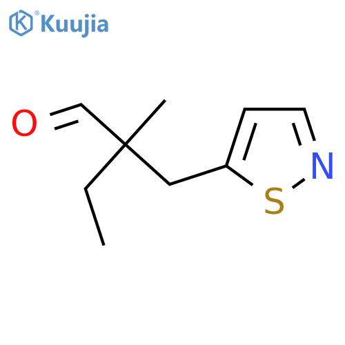 2-methyl-2-(1,2-thiazol-5-yl)methylbutanal structure