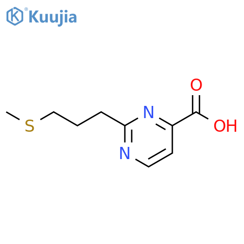 4-Pyrimidinecarboxylic acid, 2-[3-(methylthio)propyl]- structure