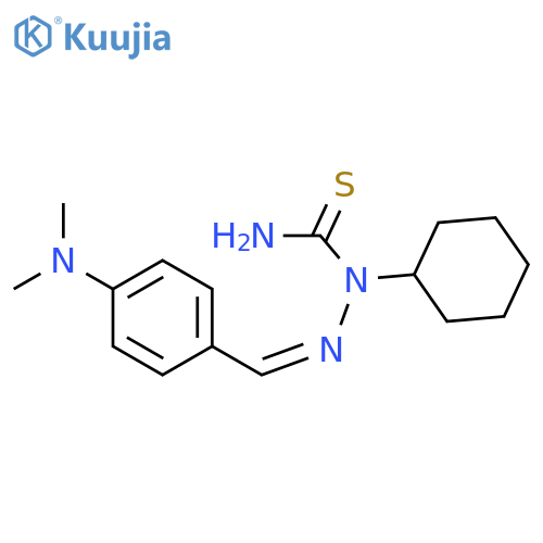 1-cyclohexyl-1-[(Z)-{[4-(dimethylamino)phenyl]methylidene}amino]thiourea structure