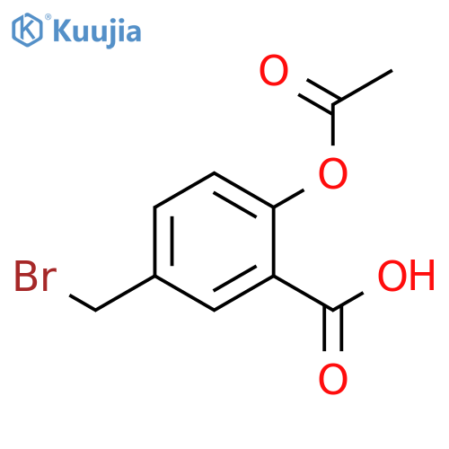 Benzoic acid, 2-(acetyloxy)-5-(bromomethyl)- structure