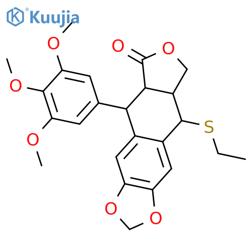 (5S,5aR,8aR,9R)-5-ethylsulfanyl-9-(3,4,5-trimethoxyphenyl)-5a,6,8a,9-tetrahydro-5H-isobenzofurano[5,6-f][1,3]benzodioxol-8-one structure