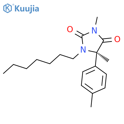 2,4-Imidazolidinedione, 1-heptyl-3,5-dimethyl-5-(4-methylphenyl)-, (R)- structure