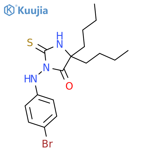 4-Imidazolidinone, 3-[(4-bromophenyl)amino]-5,5-dibutyl-2-thioxo- structure