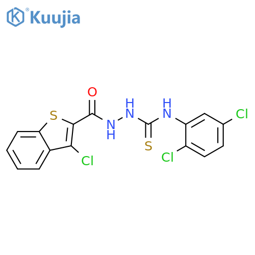 Benzo[b]thiophene-2-carboxylic acid, 3-chloro-, 2-[[(2,5-dichlorophenyl)amino]thioxomethyl]hydrazide structure