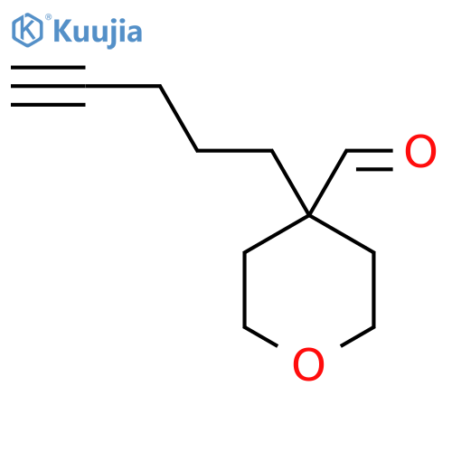 4-(pent-4-yn-1-yl)oxane-4-carbaldehyde structure