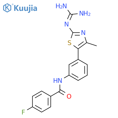 4-Fluoro-N-[3-[2-[(aminoiminomethyl)amino]-4-methyl-5-thiazolyl]phenyl]benzamide structure