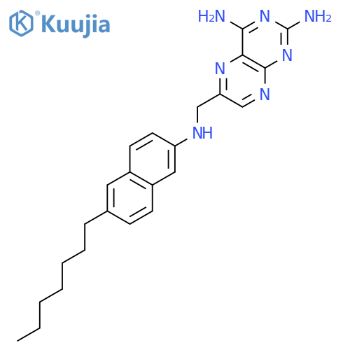 2,4-Pteridinediamine, 6-[[(6-heptyl-2-naphthalenyl)amino]methyl]- structure
