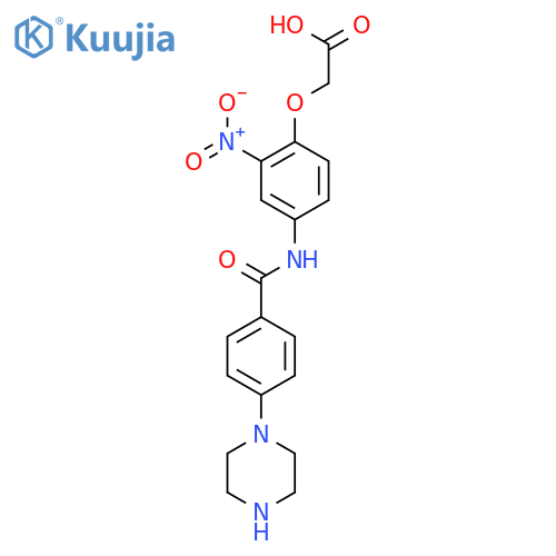 Acetic acid, [2-nitro-4-[[4-(1-piperazinyl)benzoyl]amino]phenoxy]- structure