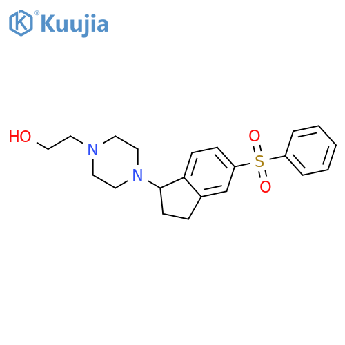 1-Piperazineethanol, 4-[2,3-dihydro-5-(phenylsulfonyl)-1H-inden-1-yl]- structure