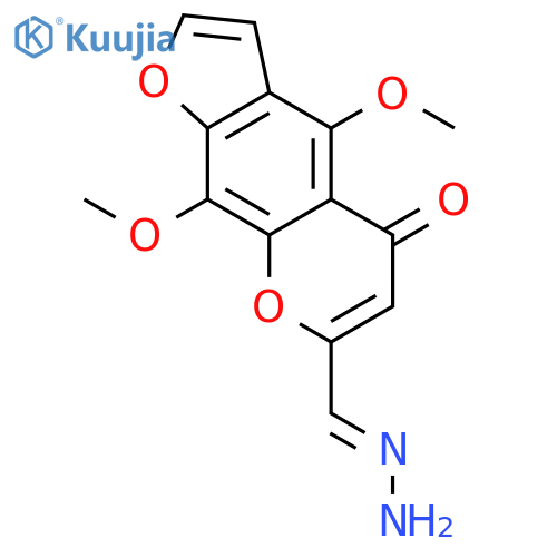 7-[(E)-hydrazinylidenemethyl]-4,9-dimethoxy-5H-furo[3,2-g]chromen-5-one structure