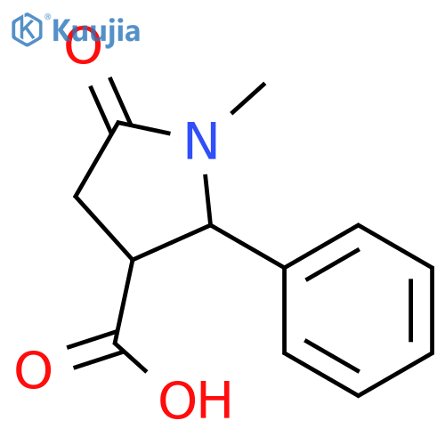 (2R,3R)-1-Methyl-5-oxo-2-phenylpyrrolidine-3-carboxylic acid structure