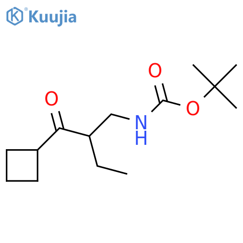 tert-butyl N-(3-cyclobutyl-2-ethyl-3-oxopropyl)carbamate structure