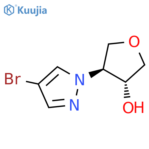 rac-(3R,4S)-4-(4-bromo-1H-pyrazol-1-yl)oxolan-3-ol, trans structure