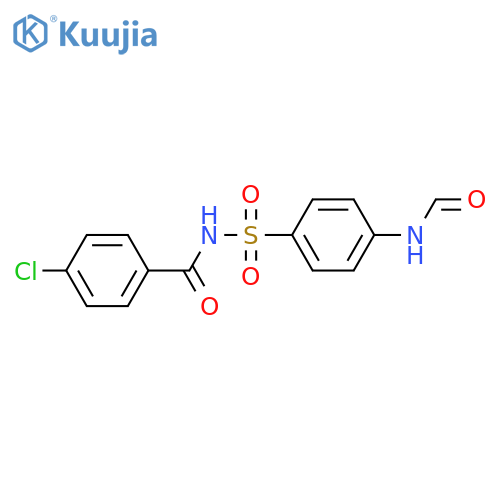 BENZAMIDE, 4-CHLORO-N-[[4-(FORMYLAMINO)PHENYL]SULFONYL]- structure