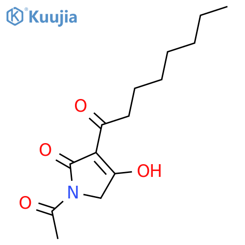2H-Pyrrol-2-one, 1-acetyl-1,5-dihydro-4-hydroxy-3-(1-oxooctyl)- structure
