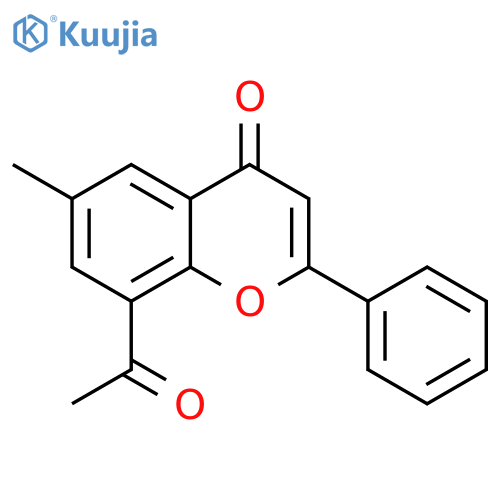 4H-1-Benzopyran-4-one, 8-acetyl-6-methyl-2-phenyl- structure