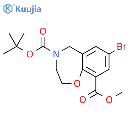 4-tert-butyl 9-methyl 7-bromo-2,3,4,5-tetrahydro-1,4-benzoxazepine-4,9-dicarboxylate structure