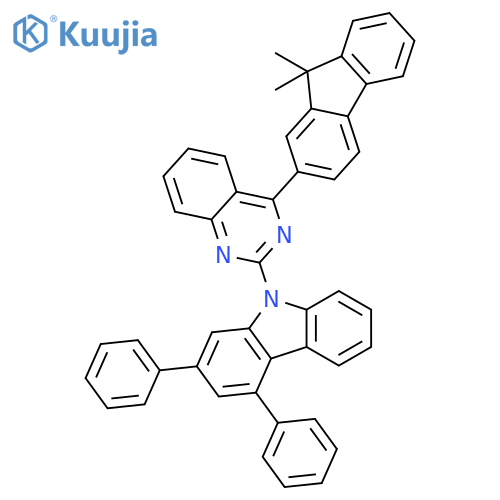 9H-Carbazole, 9-[4-(9,9-dimethyl-9H-fluoren-2-yl)-2-quinazolinyl]-2,4-diphenyl- structure