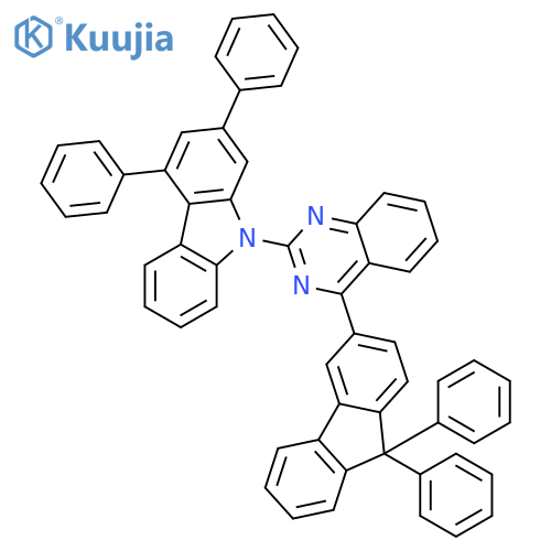 9H-Carbazole, 9-[4-(9,9-diphenyl-9H-fluoren-3-yl)-2-quinazolinyl]-2,4-diphenyl- structure