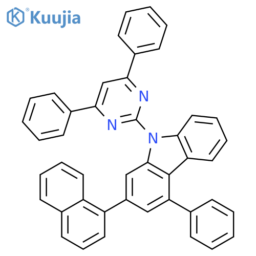 9H-Carbazole, 9-(4,6-diphenyl-2-pyrimidinyl)-2-(1-naphthalenyl)-4-phenyl- structure