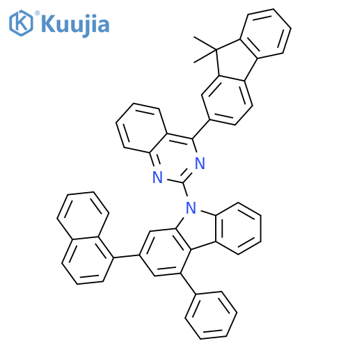 9H-Carbazole, 9-[4-(9,9-dimethyl-9H-fluoren-2-yl)-2-quinazolinyl]-2-(1-naphthalenyl)-4-phenyl- structure