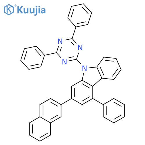 9H-Carbazole, 9-(4,6-diphenyl-1,3,5-triazin-2-yl)-2-(2-naphthalenyl)-4-phenyl- structure