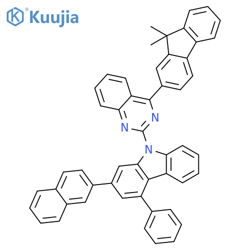 9H-Carbazole, 9-[4-(9,9-dimethyl-9H-fluoren-2-yl)-2-quinazolinyl]-2-(2-naphthalenyl)-4-phenyl- structure