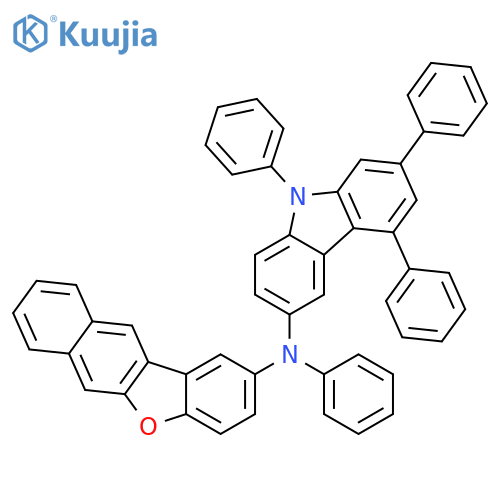 9H-Carbazol-3-amine, N-benzo[b]naphtho[2,3-d]furan-2-yl-N,5,7,9-tetraphenyl- structure