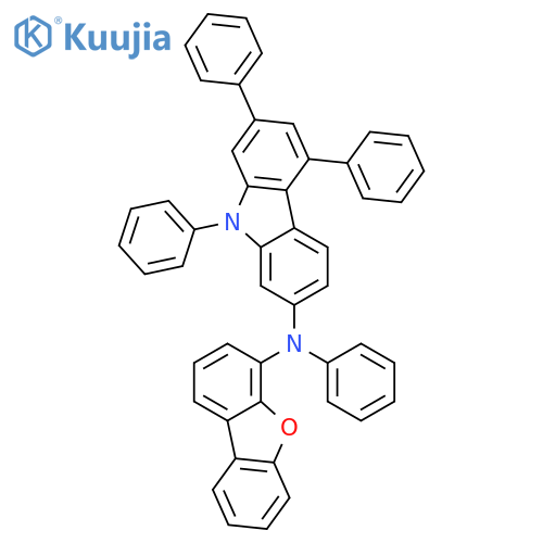 9H-Carbazol-2-amine, N-4-dibenzofuranyl-N,5,7,9-tetraphenyl- structure