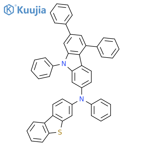 9H-Carbazol-2-amine, N-3-dibenzothienyl-N,5,7,9-tetraphenyl- structure