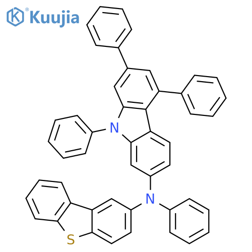 9H-Carbazol-2-amine, N-2-dibenzothienyl-N,5,7,9-tetraphenyl- structure