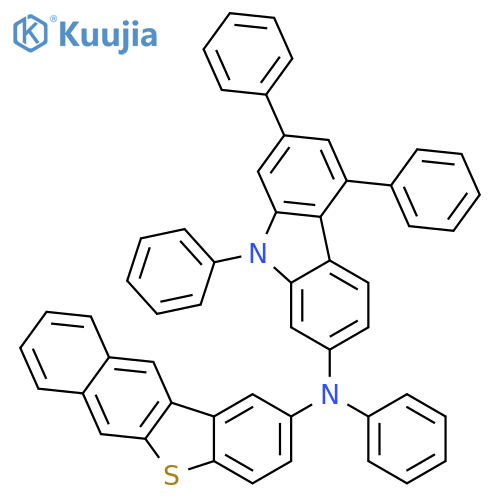 9H-Carbazol-2-amine, N-benzo[b]naphtho[2,3-d]thien-2-yl-N,5,7,9-tetraphenyl- structure