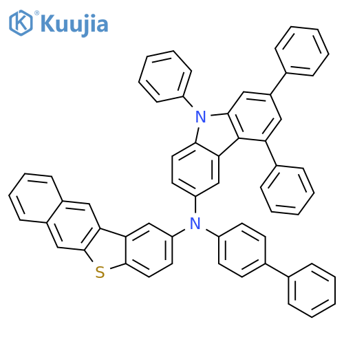 9H-Carbazol-3-amine, N-benzo[b]naphtho[2,3-d]thien-2-yl-N-[1,1'-biphenyl]-4-yl-5,7,9-triphenyl- structure