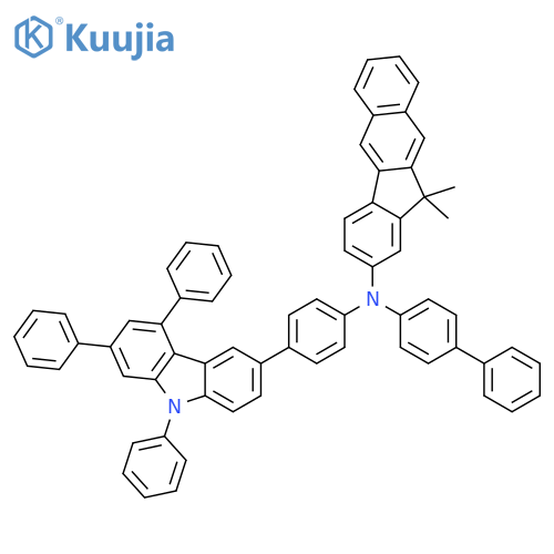 11H-Benzo[b]fluoren-2-amine, N-[1,1'-biphenyl]-4-yl-11,11-dimethyl-N-[4-(5,7,9-triphenyl-9H-carbazol-3-yl)phenyl]- structure