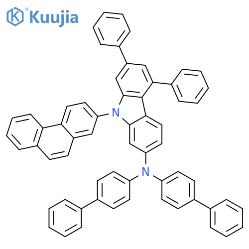 9H-Carbazol-2-amine, N,N-bis([1,1'-biphenyl]-4-yl)-9-(2-phenanthrenyl)-5,7-diphenyl- structure