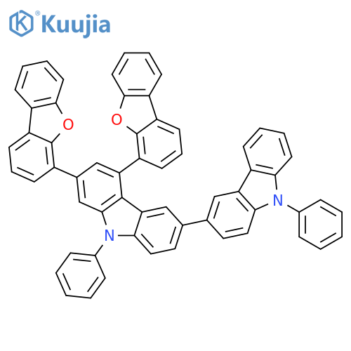 3,3'-Bi-9H-carbazole, 5,7-bis(4-dibenzofuranyl)-9,9'-diphenyl- structure
