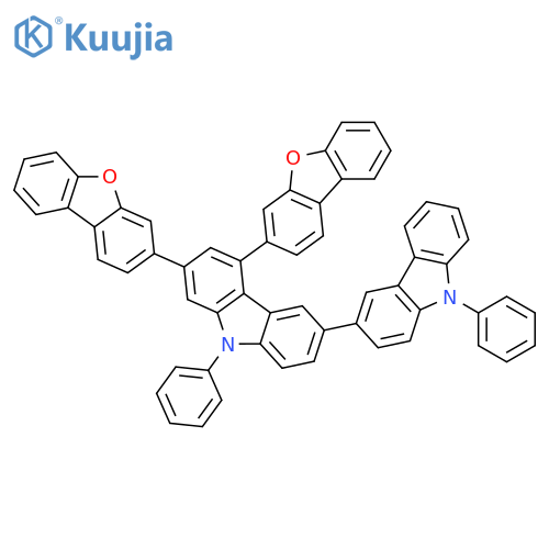 3,3'-Bi-9H-carbazole, 5,7-bis(3-dibenzofuranyl)-9,9'-diphenyl- structure