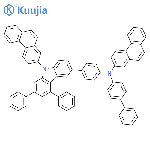 2-Phenanthrenamine, N-[1,1'-biphenyl]-4-yl-N-[4-[9-(2-phenanthrenyl)-5,7-diphenyl-9H-carbazol-3-yl]phenyl]- structure