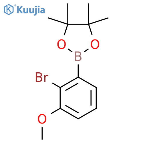 2-(2-Bromo-3-methoxy-phenyl)-4,4,5,5-tetramethyl-[1,3,2]dioxaborolane structure