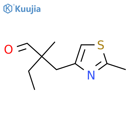 2-methyl-2-(2-methyl-1,3-thiazol-4-yl)methylbutanal structure