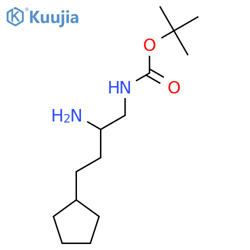 tert-butyl N-(2-amino-4-cyclopentylbutyl)carbamate structure