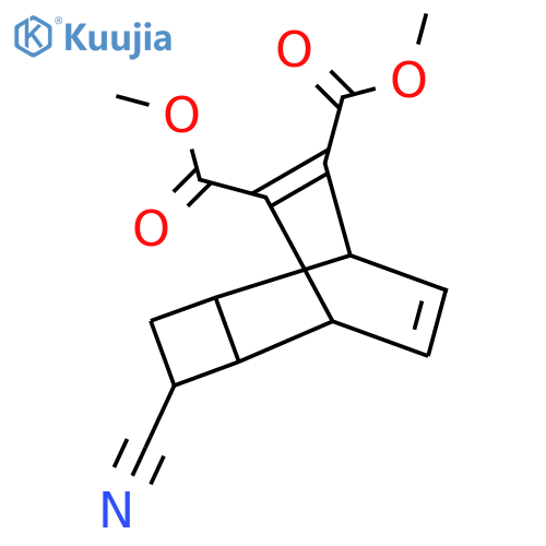 Tricyclo[4.2.2.0(2,5)]deca-7,9-diene-7,8-dicarboxylic acid, 3-cyano-, dimethyl ester structure