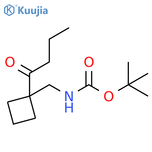 Carbamic acid, N-[[1-(1-oxobutyl)cyclobutyl]methyl]-, 1,1-dimethylethyl ester structure