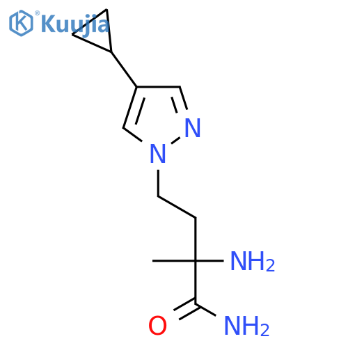 2-amino-4-(4-cyclopropyl-1H-pyrazol-1-yl)-2-methylbutanamide structure