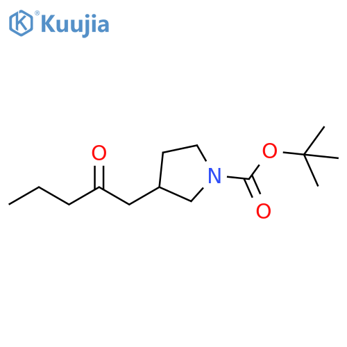 1-Pyrrolidinecarboxylic acid, 3-(2-oxopentyl)-, 1,1-dimethylethyl ester structure