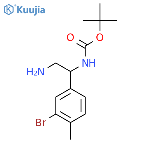 tert-butyl N-2-amino-1-(3-bromo-4-methylphenyl)ethylcarbamate structure