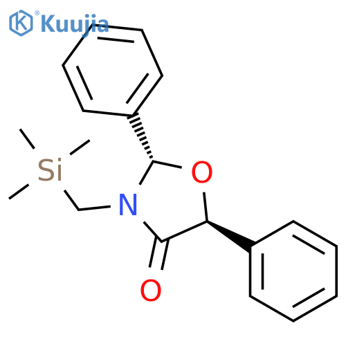 4-Oxazolidinone, 2,5-diphenyl-3-[(trimethylsilyl)methyl]-, trans- structure