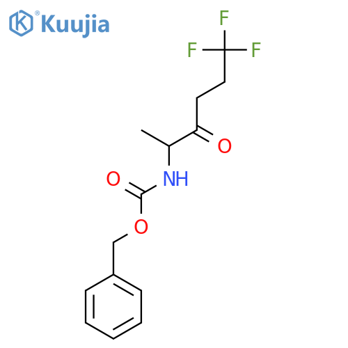 benzyl N-(6,6,6-trifluoro-3-oxohexan-2-yl)carbamate structure
